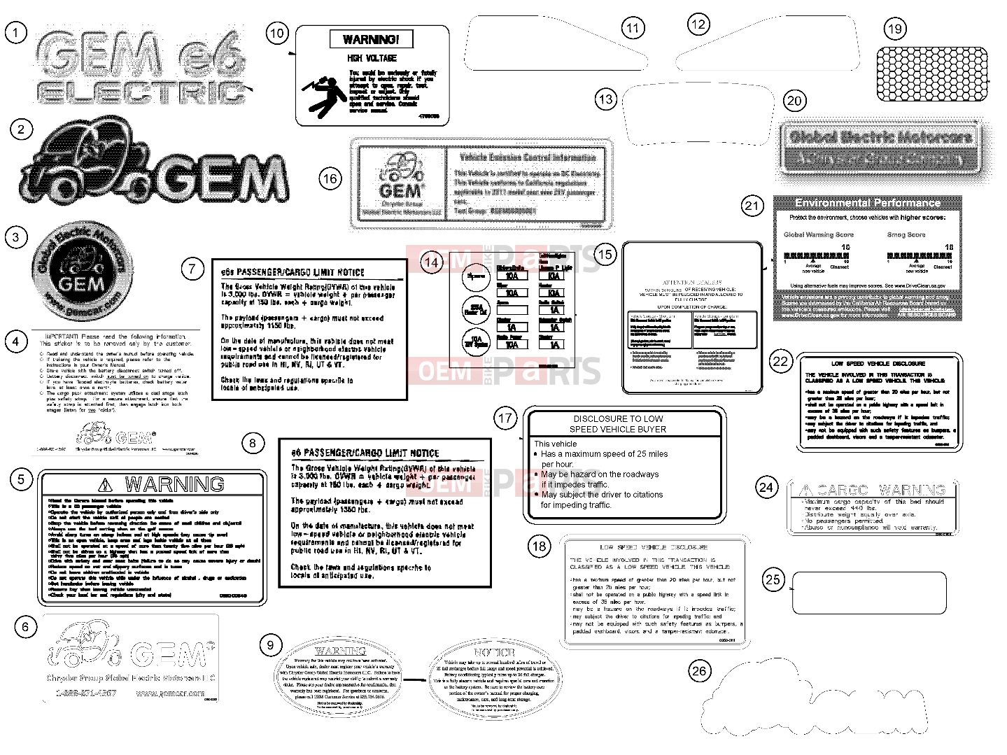 Polaris 2008 LEV GEM - E2/E4/E6/ES/EL/ELXD DECALS | DECALS, 2011 - e6 (49GEMDECALS11DECALSE6)