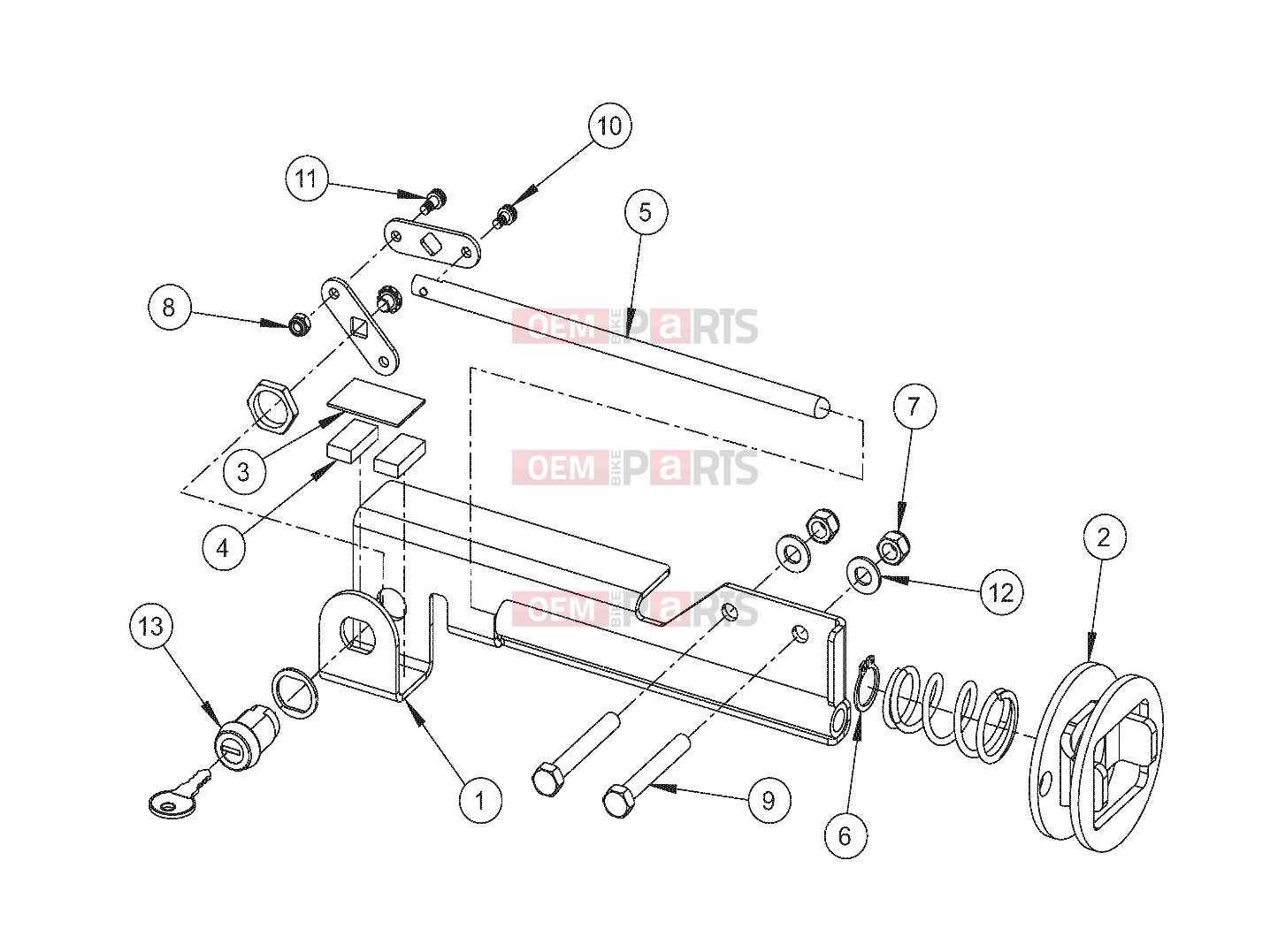 Polaris 2008 LEV GEM - E2/E4/E6/ES/EL/ELXD STEERING | STEERING, LOCK, MANUAL - e2/e4/e6/eS/eL/eLXD (49GEMSTEER11LOCK)