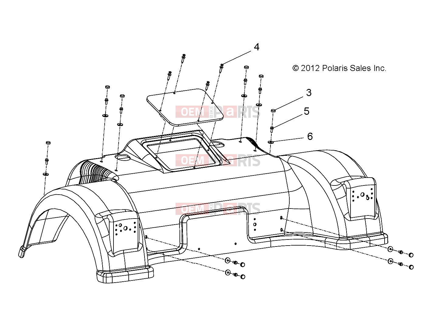 Polaris 2007 LEV GEM - E2/E4/E6/ES/EL/ELXD BODY | BODY, SPAT - e2/e4/e6 (49GEMBODY11SPAT)