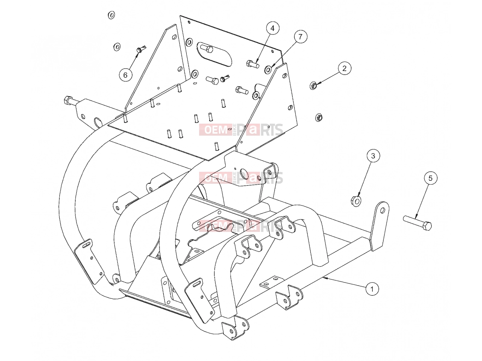 Polaris 2007 LEV GEM - E2/E4/E6/ES/EL/ELXD FRAME | FRAME, SUPPORT, FRONT - e2/e4/e6/eS/eL/eLXD (49GEMFRAME11FRT)