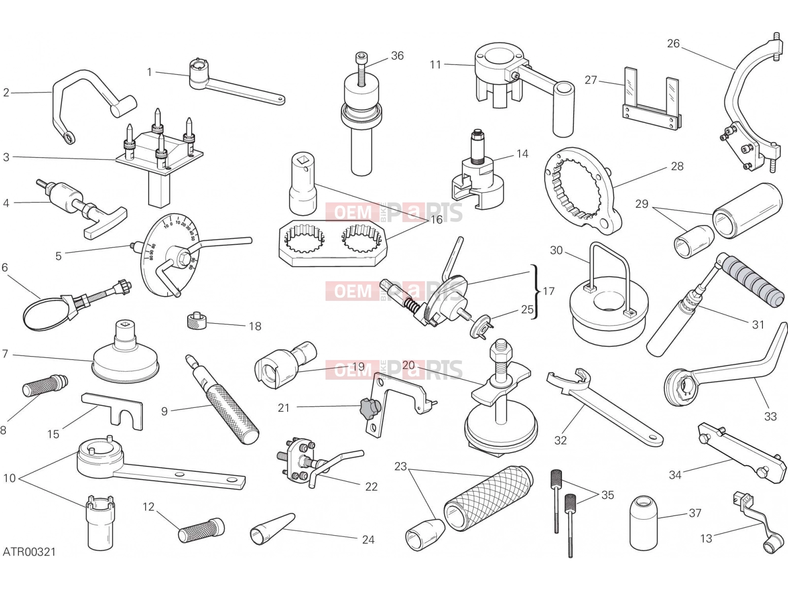 DUCATI 2016 Monster 821 WORKSHOP SERVICE TOOLS, ENGINE [MOD:M 821]