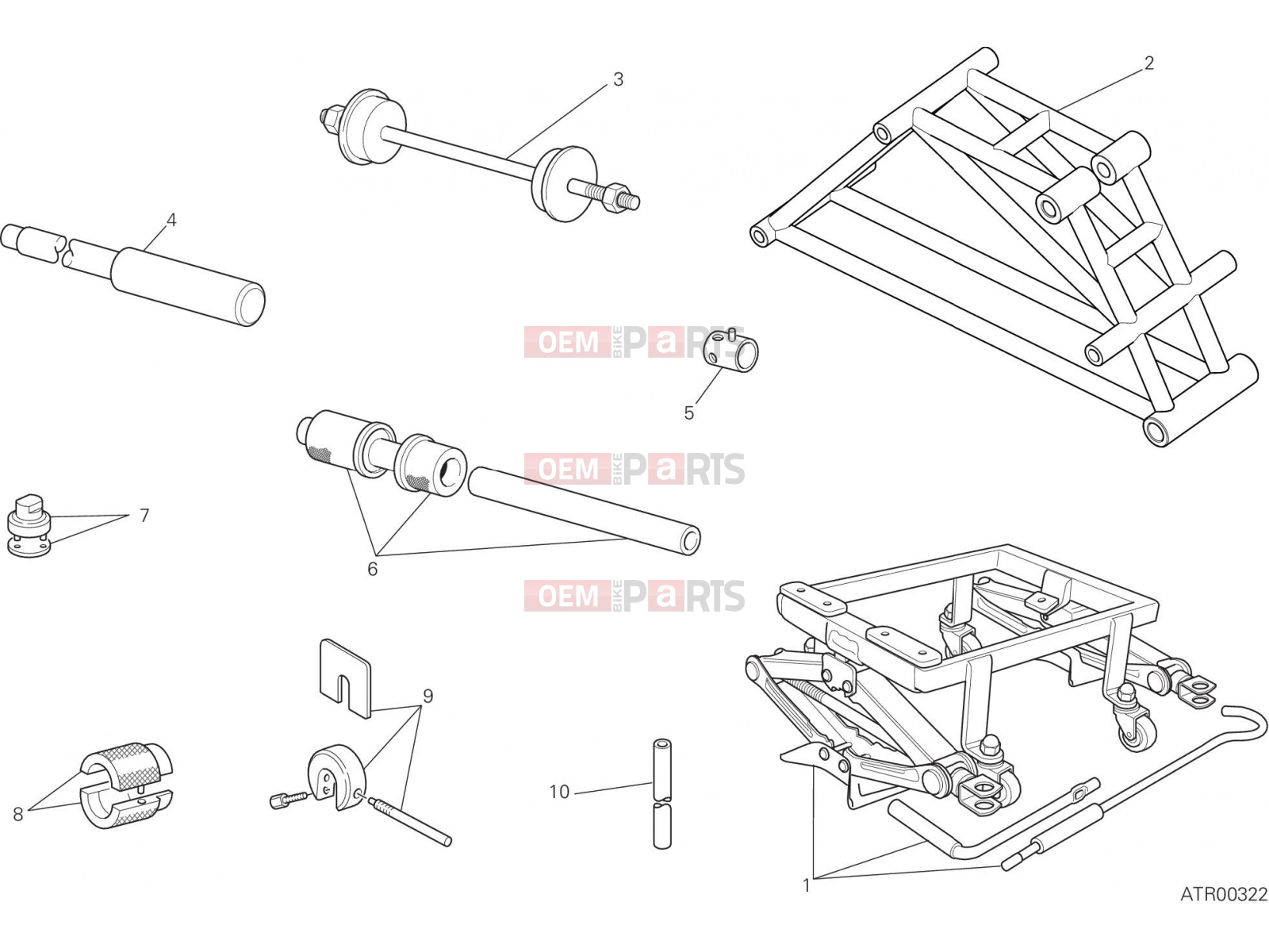 DUCATI 2016 Monster 821 WORKSHOP SERVICE TOOLS, FRAME [MOD:M 821]