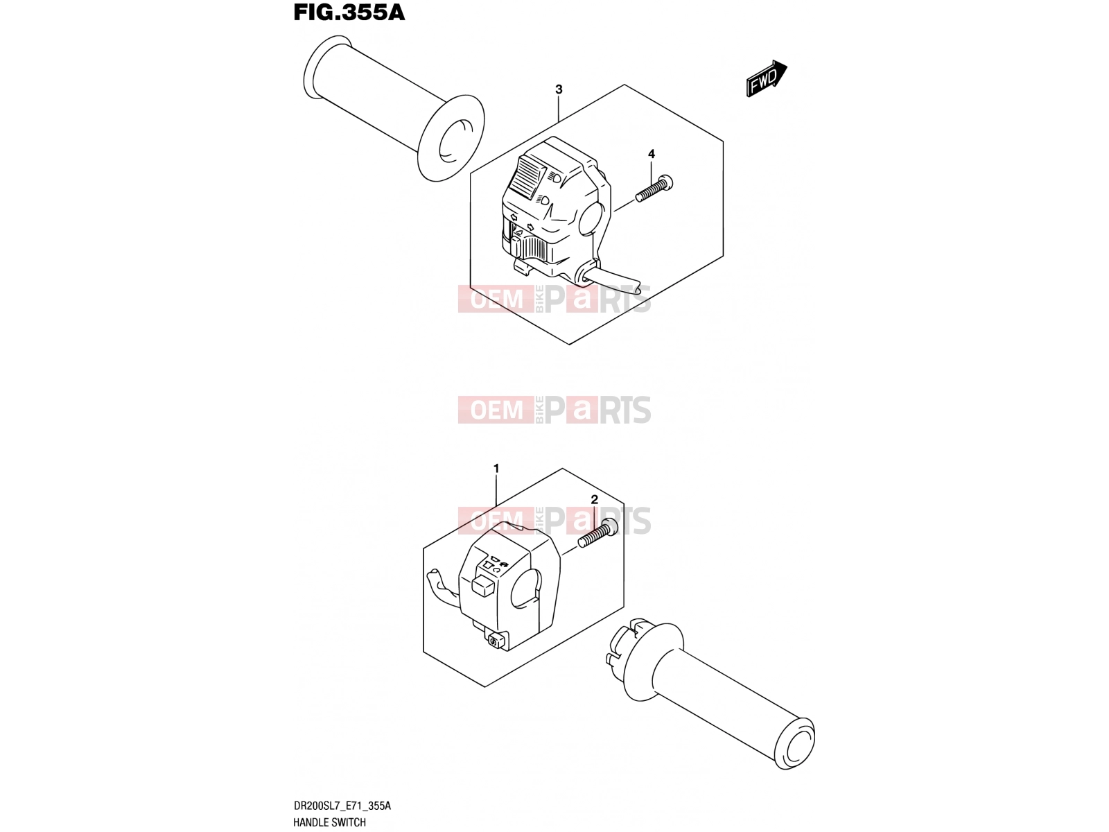 355A - HANDLE SWITCH - Suzuki DR200 L7 (2017) (E71)