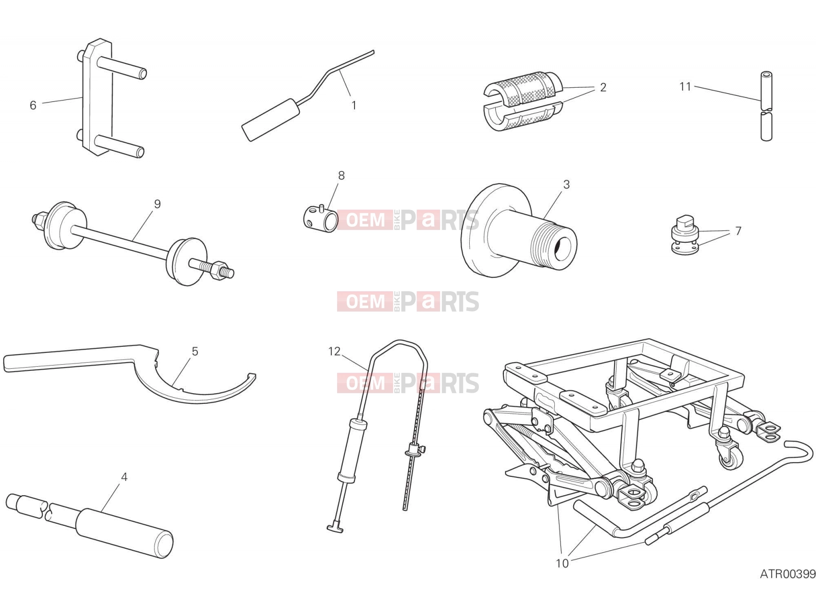 DUCATI 2019 Diavel WORKSHOP SERVICE TOOLS (FRAME) [MOD:DVL1260]