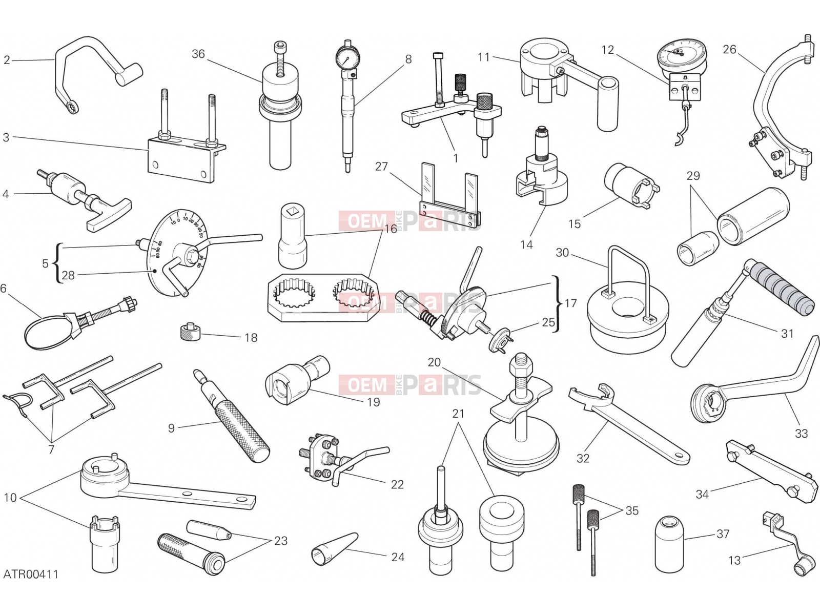 DUCATI 2021 Monster 821 WORKSHOP SERVICE TOOLS, ENGINE [MOD:M 821]