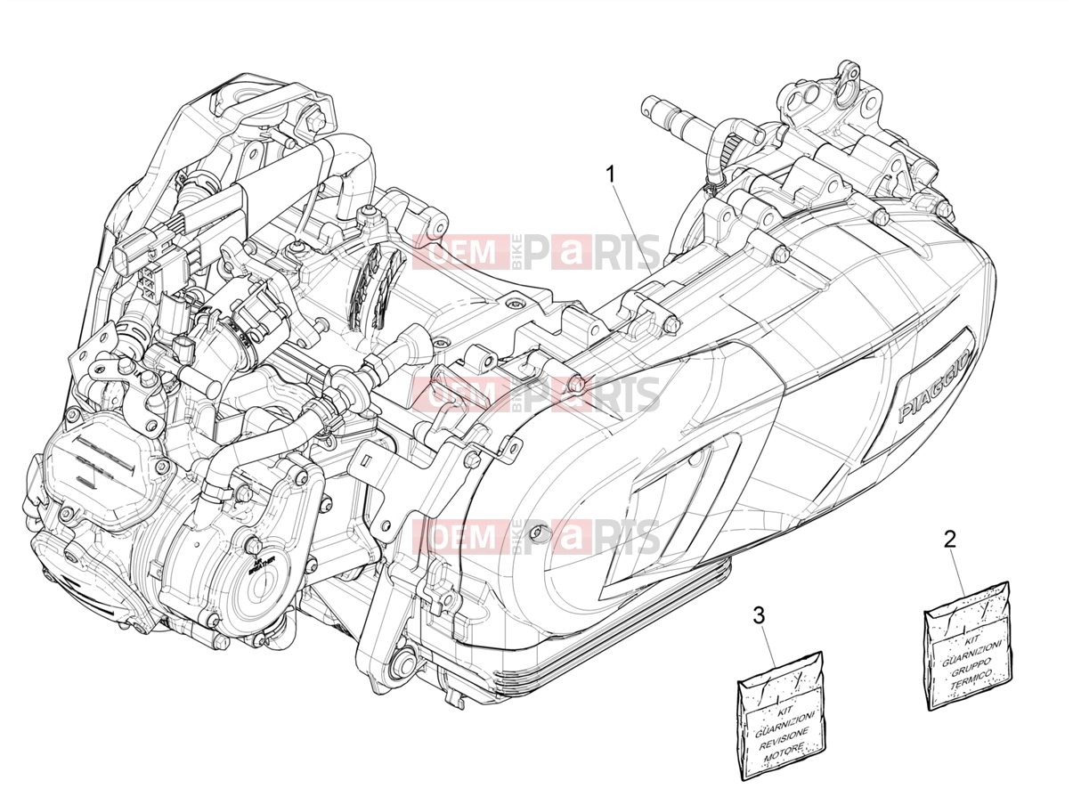 Engine » Engine, assembly - Piaggio Medley 150 ie ABS (E5) (APAC) 2021