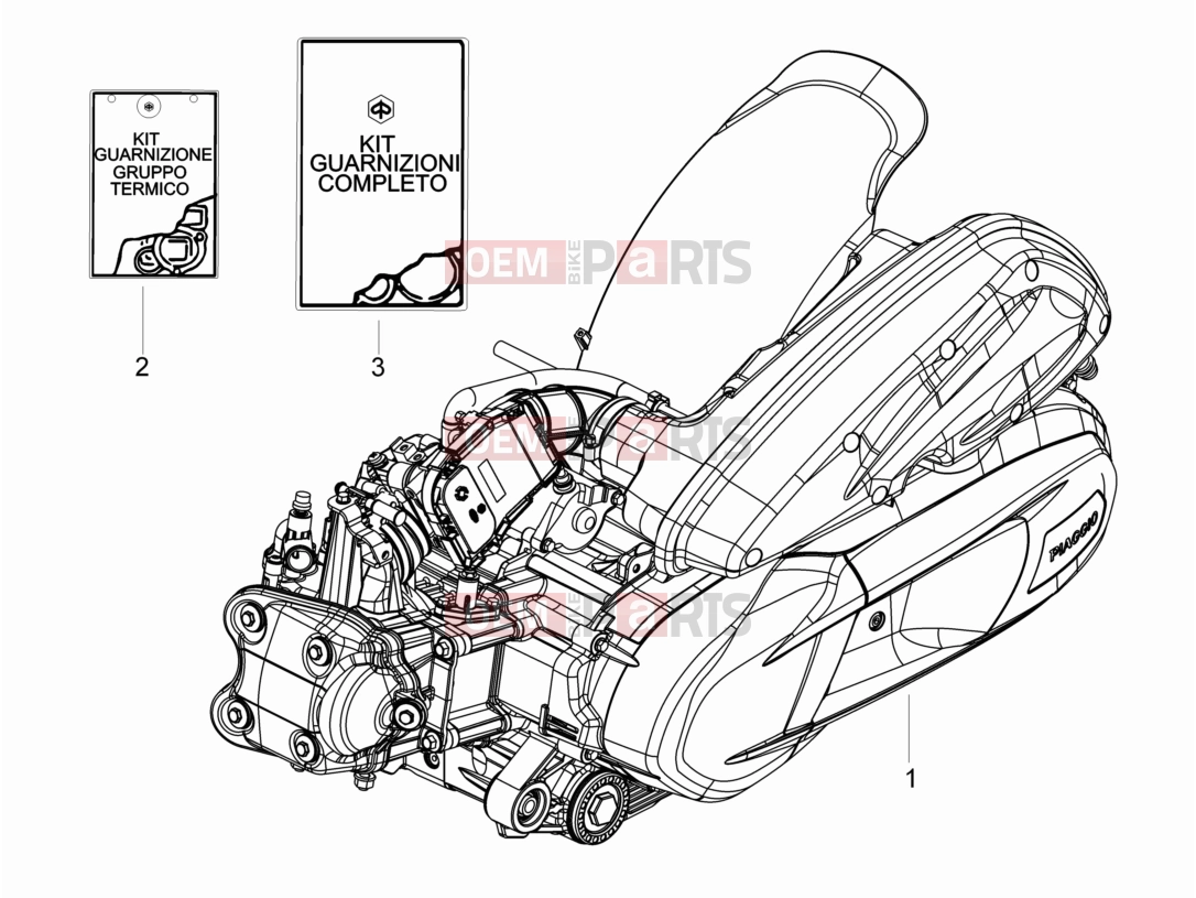 PIAGGIO MP3 350  Maxi Sport Engine » Engine, assembly