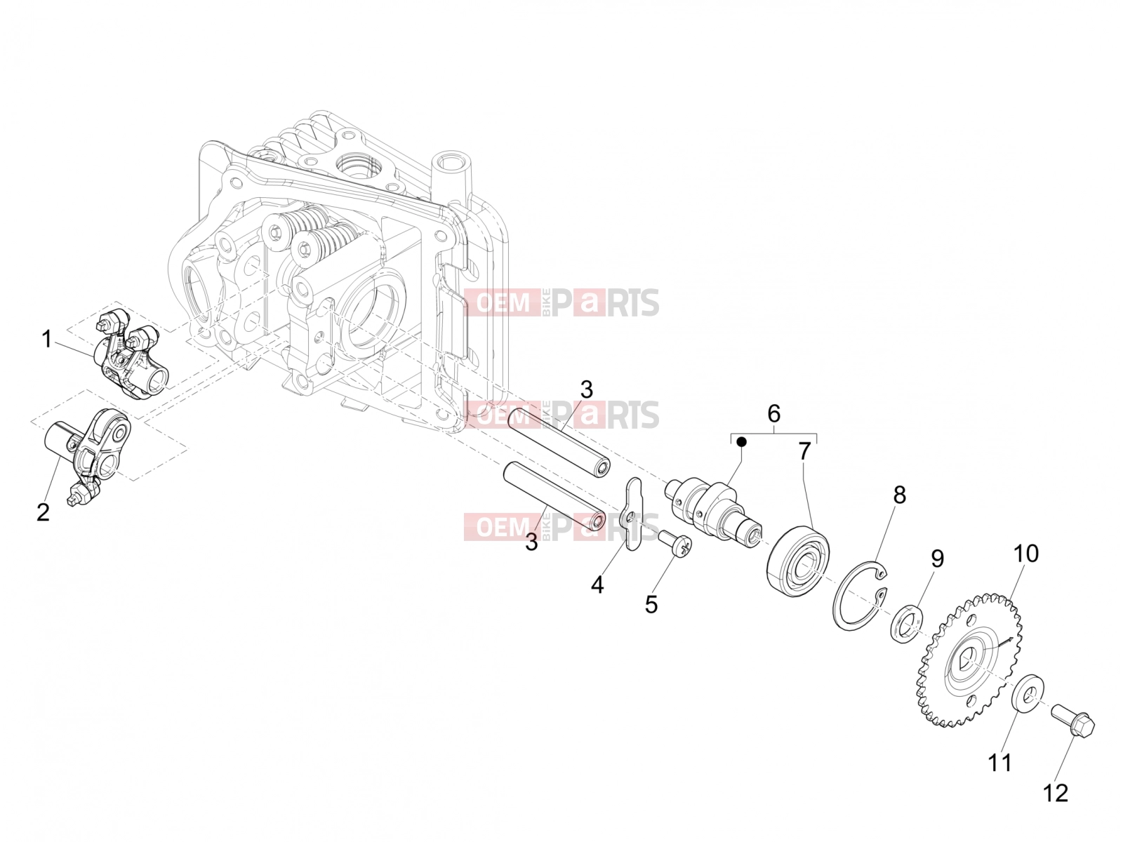 Engine » Rocking levers support unit - Piaggio Zip 50 4T 2020