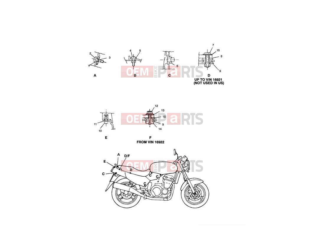 Triumph 1995 TRIDENT Bodywork Fixings