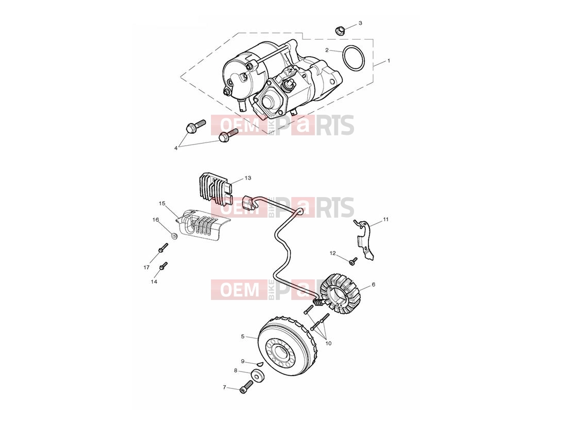 Triumph 2015 THUNDERBIRD LT Starter & Alternator