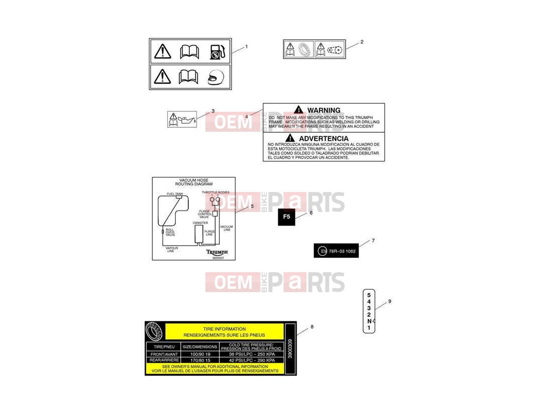 Triumph 2013 SPEEDMASTER EFI Warning Labels