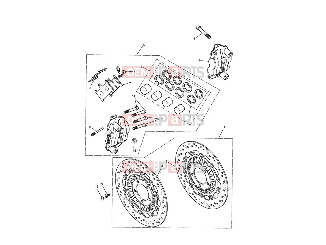 Triumph 2012 Tiger 1050 Front Brake Caliper & Discs