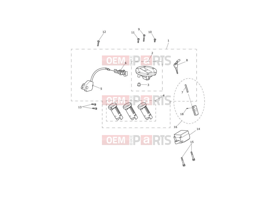 Triumph 2021 Tiger 1200 Alpine Ignition Switch & Lock Set