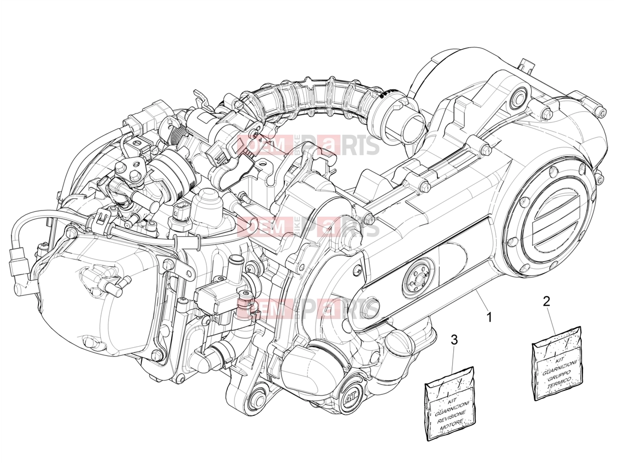 PIAGGIO Zip 50 4T Engine » Engine assembly