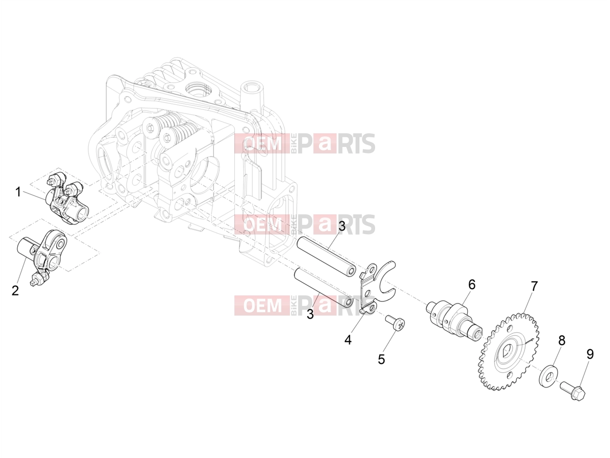 Engine » Rocking levers support unit - Piaggio Zip 50 4T 2023