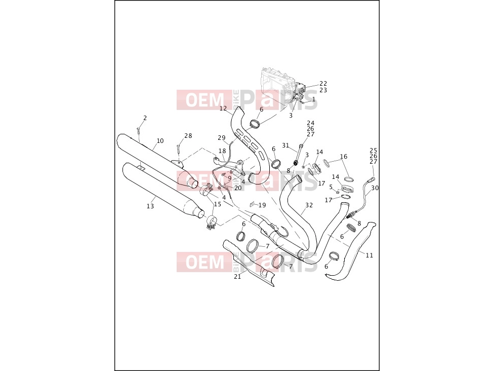 EXHAUST SYSTEM - FXDF & FXDWG - Harley-Davidson DYNA SUPER GLIDE CUSTOM - FXDC 2014