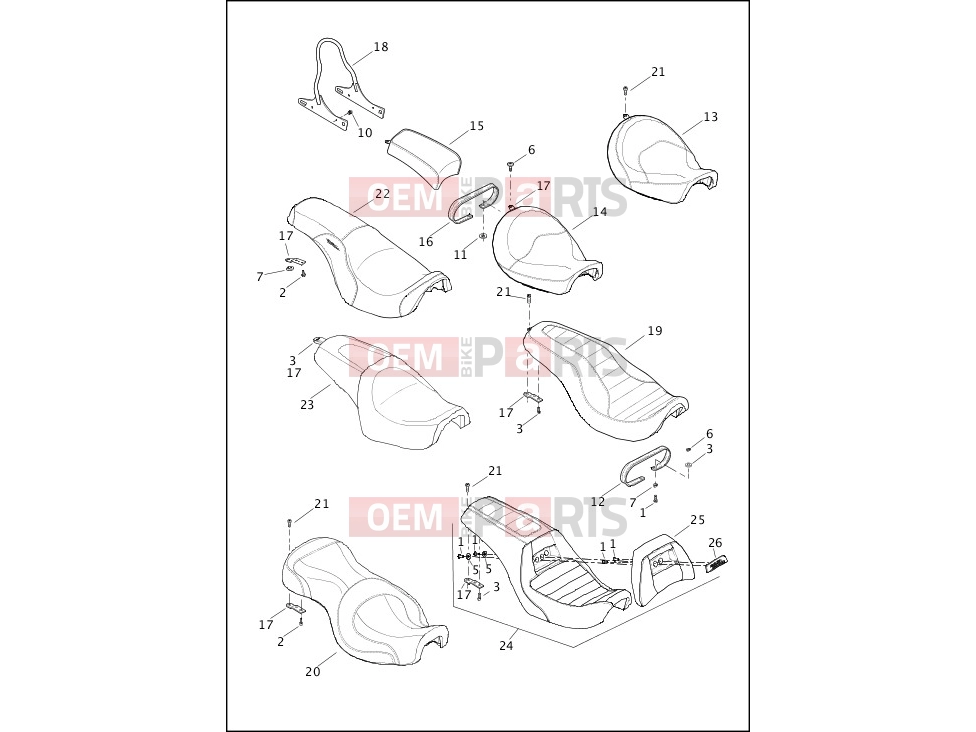 SEATS - Harley-Davidson DYNA SUPER GLIDE CUSTOM - FXDC 2014