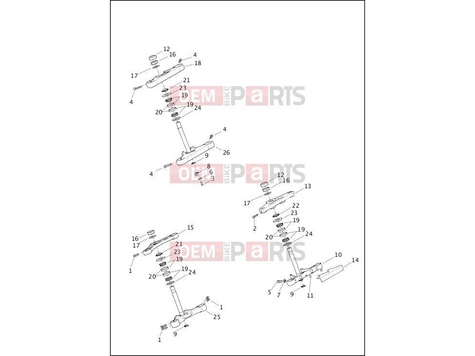 Harley-Davidson 2013 SOFTAIL SOFTAIL BREAKOUT  - FXSB FORK BRACKETS, FRONT - FXS, FXSB & FXST