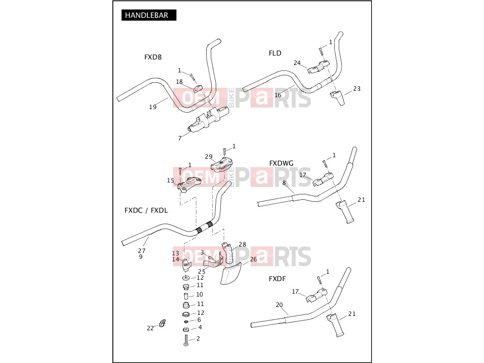 Harley-Davidson 2012 DYNA DYNA SWITCHBACK  - FLD HANDLEBAR