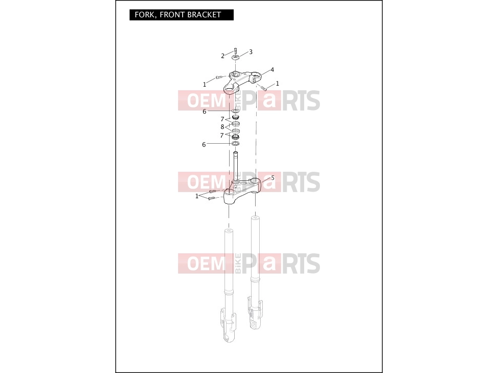 Harley-Davidson 2012 VRSC VRSCDX NIGHT ROD SPECIAL  - VRSCDX FORK, FRONT BRACKET