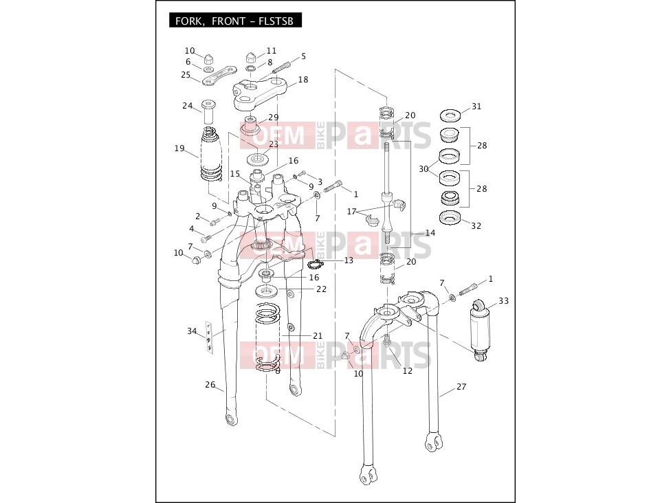 Harley-Davidson 2011 SOFTAIL CROSS BONES  - FLSTSB FORK, FRONT - FLSTSB