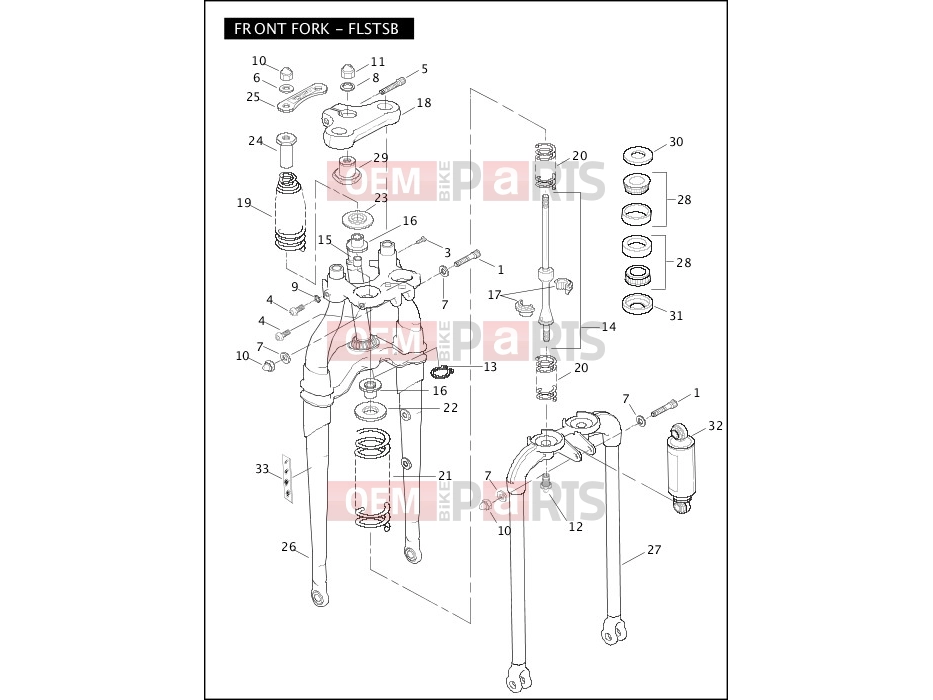 Harley-Davidson 2010 SOFTAIL CROSS BONES  - FLSTSB FRONT FORK - FLSTSB