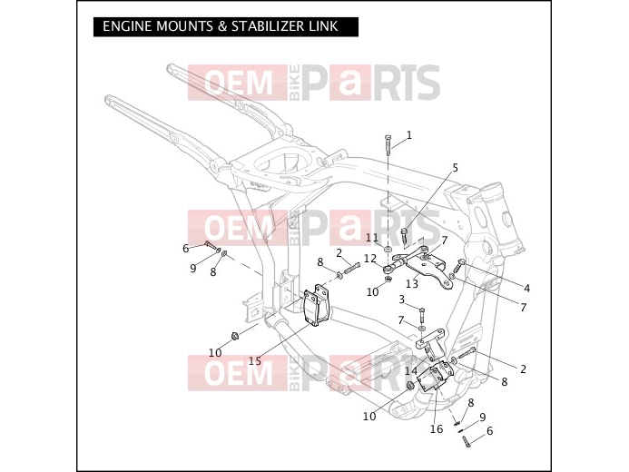 Harley-Davidson 2009 DYNA DYNA FAT BOB  - FXDF ENGINE MOUNTS & STABILIZER LINK