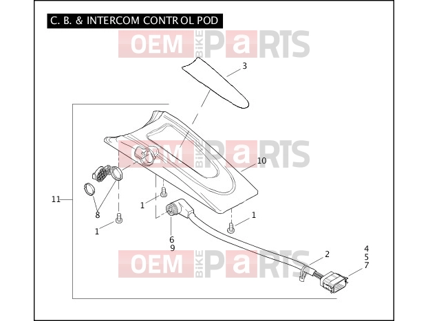 Harley-Davidson 2007 TOURING ELECTRA GLIDE CLASSIC  - FLHTC C.B. & INTERCOM CONTROL POD