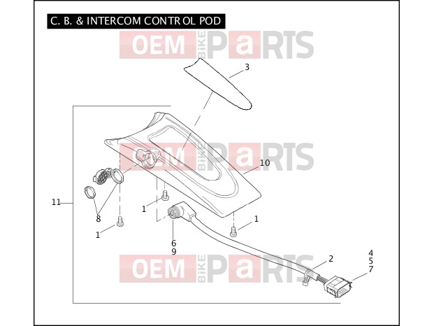 Harley-Davidson 2005 TOURING ELECTRA GLIDE CLASSIC  - FLHTC C.B. & INTERCOM CONTROL POD