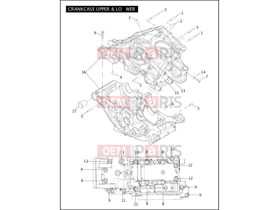 Harley-Davidson 2005 VRSC VRSCA V-ROD  - VRSCA CRANKCASE - UPPER & LOWER