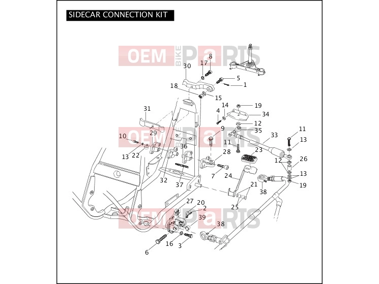 Harley-Davidson 2004 TOURING ELECTRA GLIDE CLASSIC  - FLHTC SIDECAR CONNECTION KIT