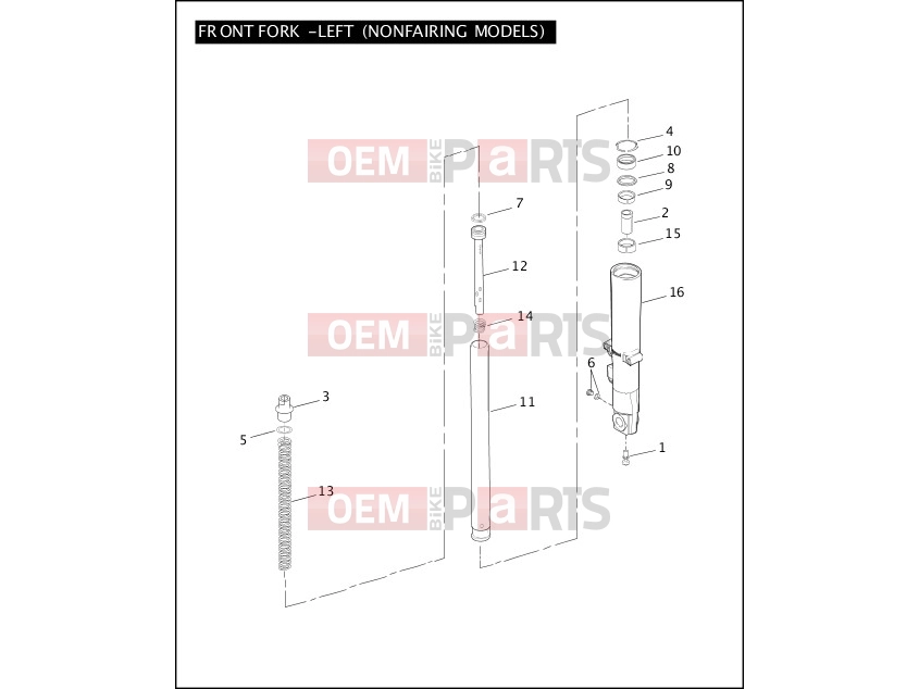 Harley-Davidson 2004 TOURING ELECTRA GLIDE CLASSIC  - FLHTCI FRONT FORK - LEFT (NONFAIRING MODELS)