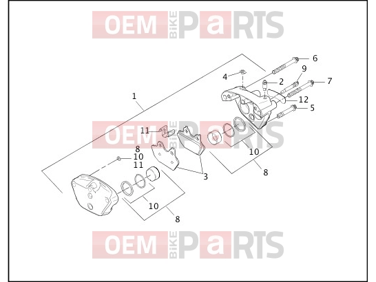 FRONT BRAKE CALIPER - Harley-Davidson ELECTRA GLIDE CLASSIC - FLHTC 2000