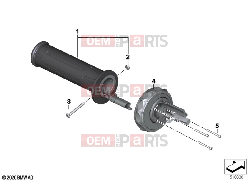 BMW Motorrad BMW 2020 C models C 400 X (0C09, 0C19) 32 | Grip left / Multi-Controller | Grip left / Multi-Controller