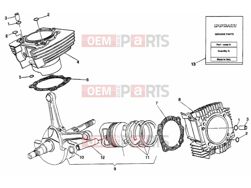 DUCATI 1999 Monster 750 CYLINDER - PISTON » ENGINE CASE