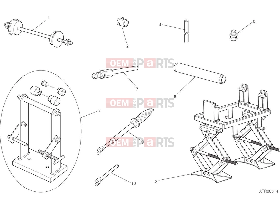 DUCATI 2024 DesertX Workshop service tools - frame