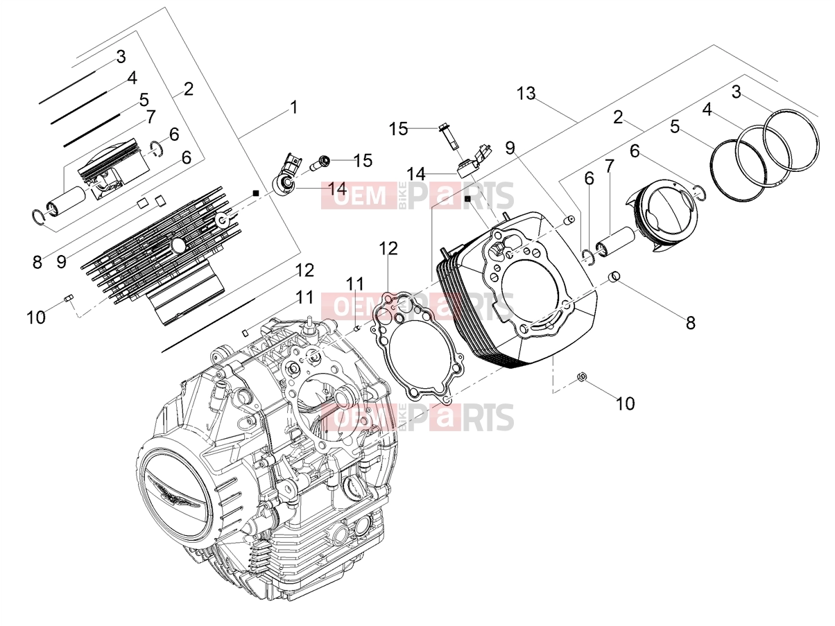 MOTOGUZZI V85 TT Strada E5+ (EU) Engine » Cylinder - Piston