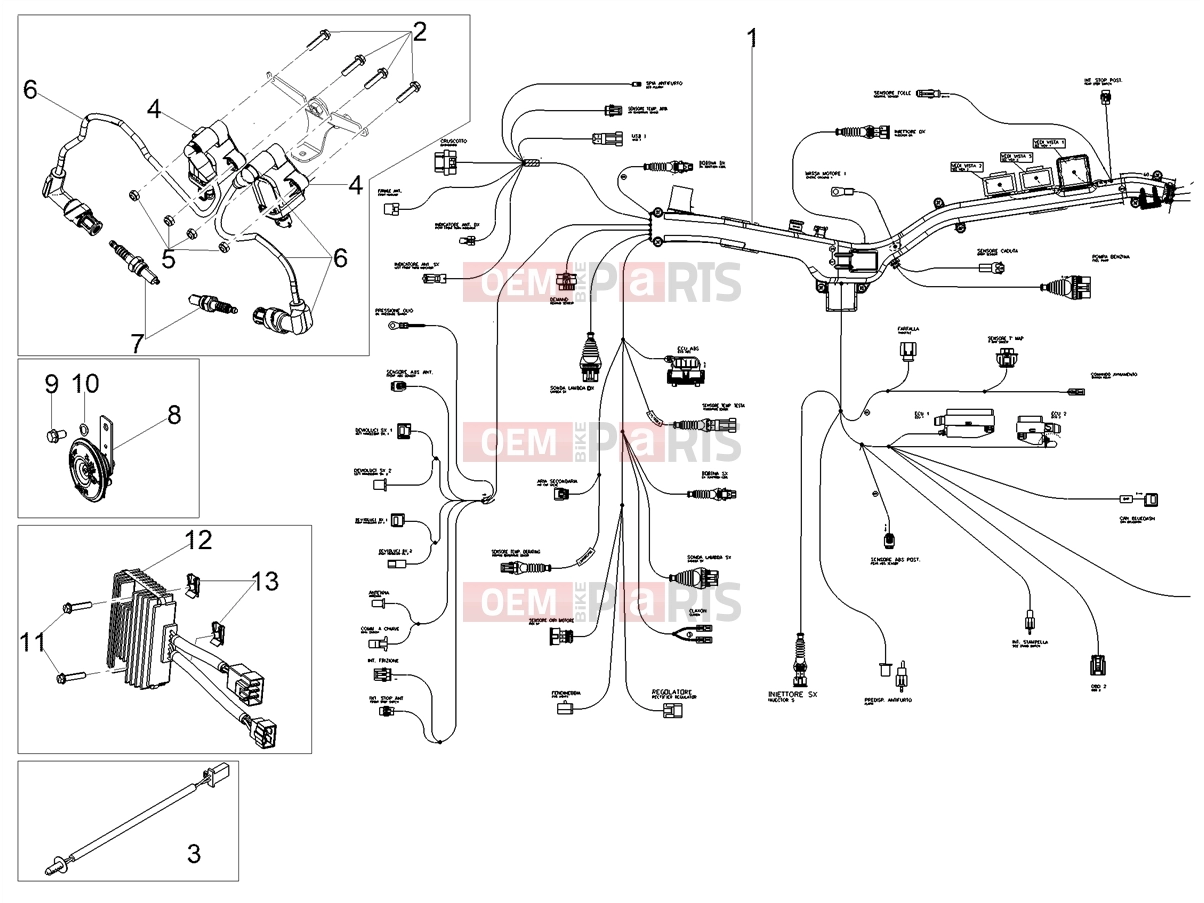 MOTOGUZZI V85 TT Strada E5+ (EU) Electrical systems » Front electrical system