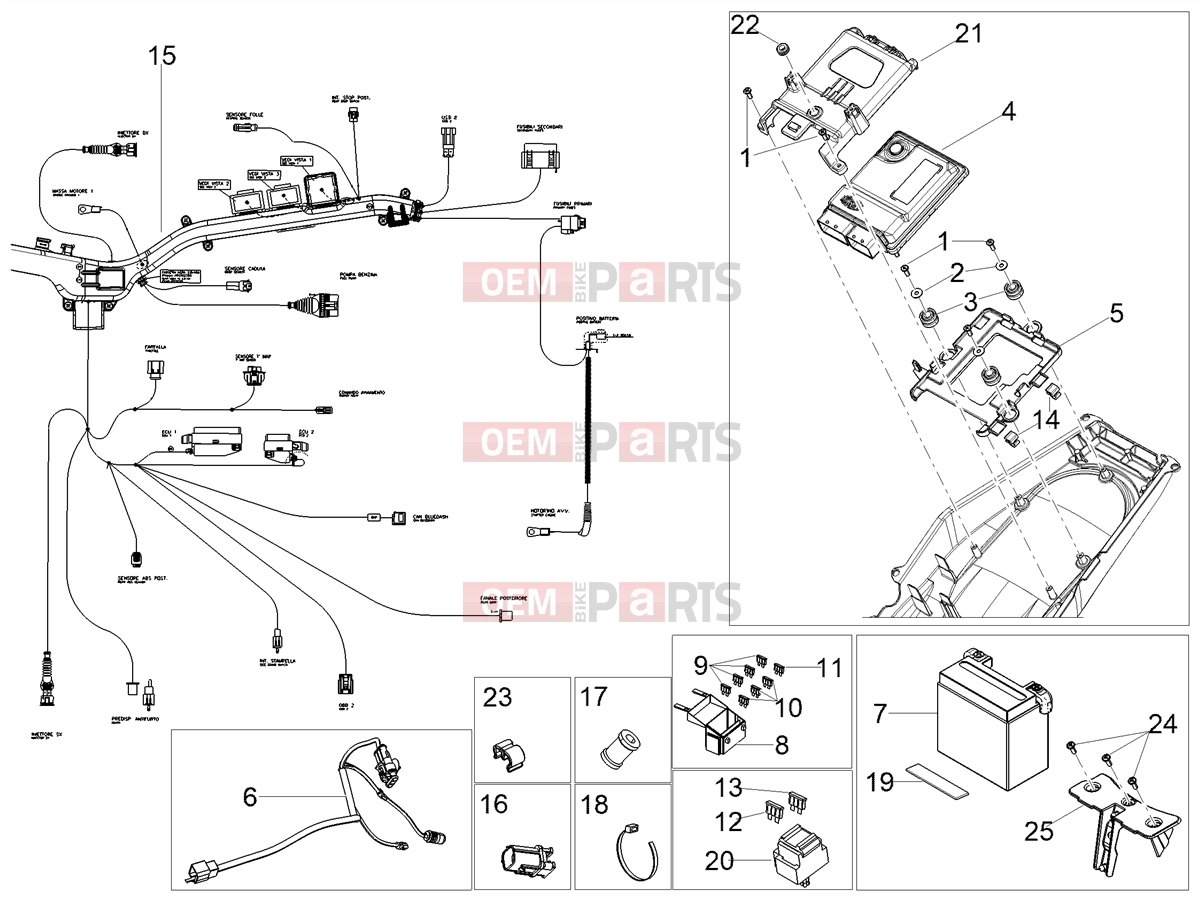 Electrical systems » Rear electrical system - Motoguzzi V85 TT Strada E5+ (EU) 2024
