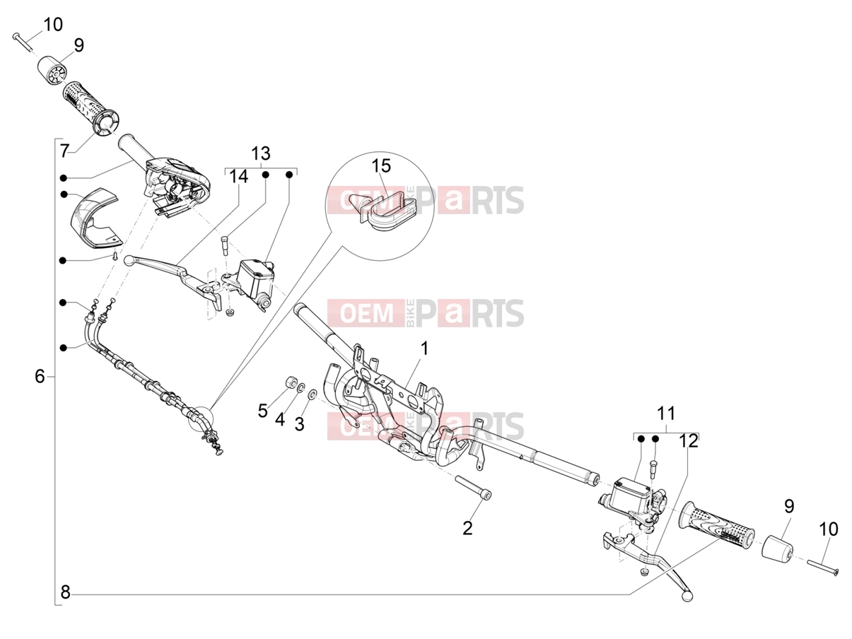 PIAGGIO Beverly 300 Deep Black E5 MY23 (EU) Handlebars/Steering » Handlebars - Master cil.