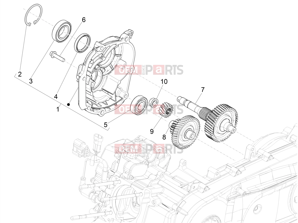 Engine » Reduction unit - Piaggio BV 400 Deep Black E5 (CA, USA) 2024