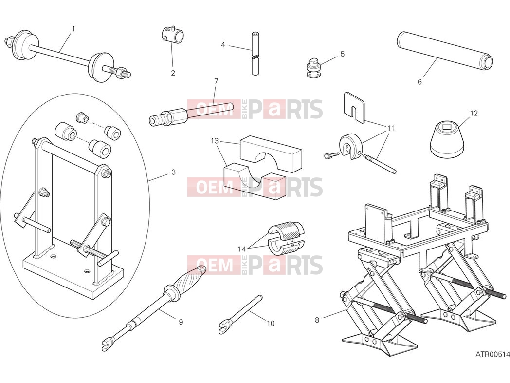 DUCATI 2025 Desert X Workshop service tools - frame