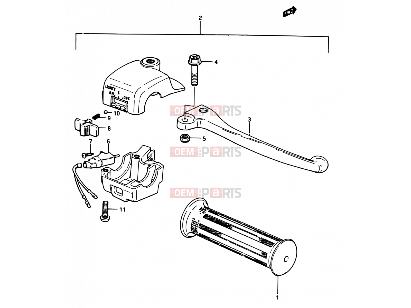 47 - RIGHT HANDLE SWITCH - Suzuki CS125 D (1983)