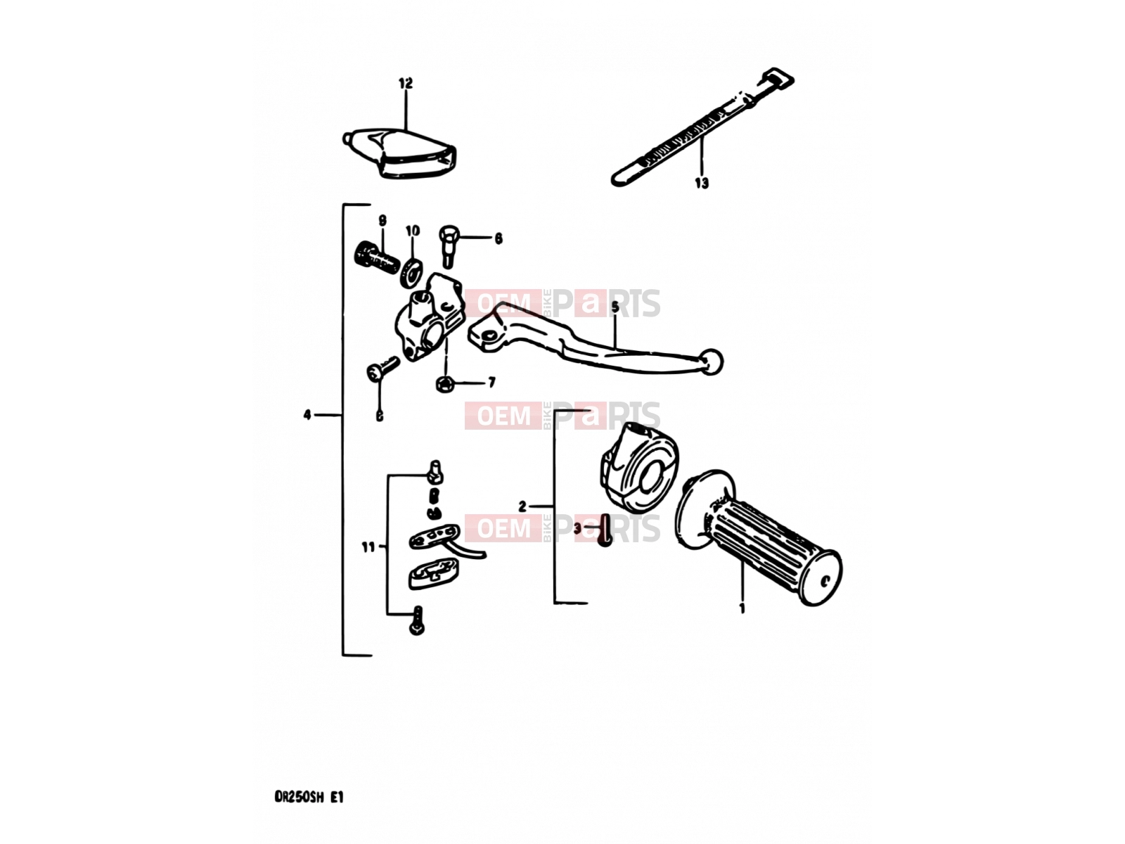 SUZUKI DR250S E (1984) 54 - RIGHT HANDLE SWITCH (MODEL E)