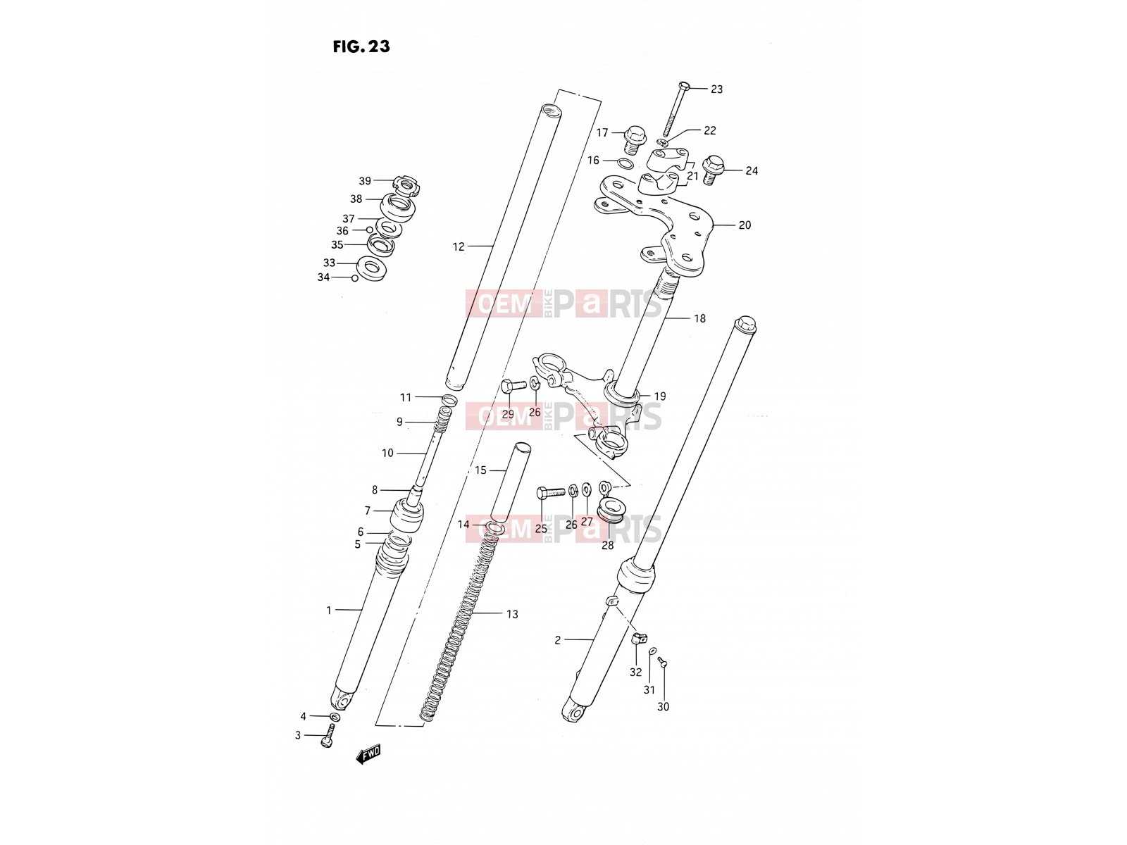SUZUKI DS80 P (1993) (E24) 23 - FRONT FORK