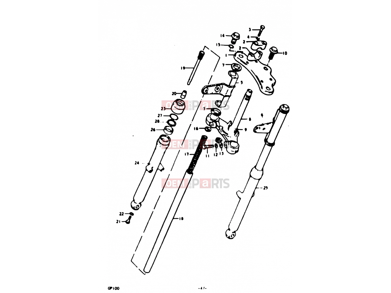 47 - FRONT FORK (E13) - Suzuki GP100U C (1978)