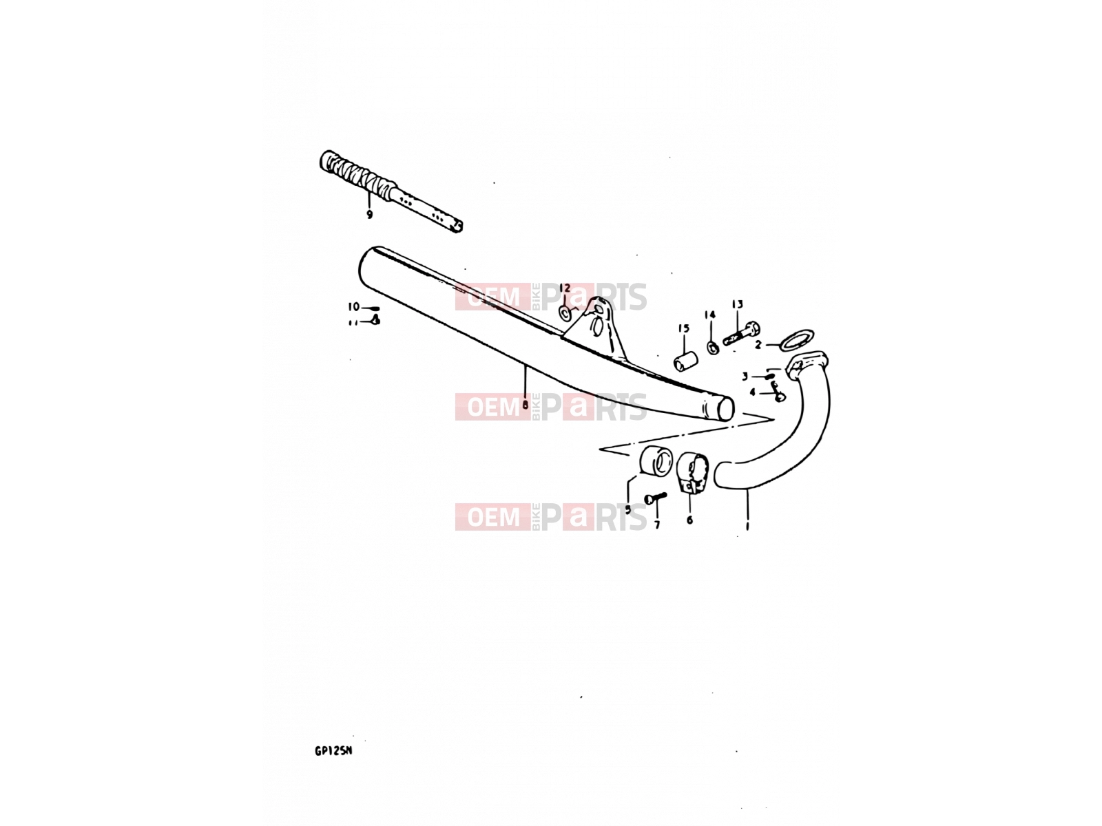 SUZUKI GP125 N (1992) 10 - MUFFLER (E06, E10, E13, E30, E42)