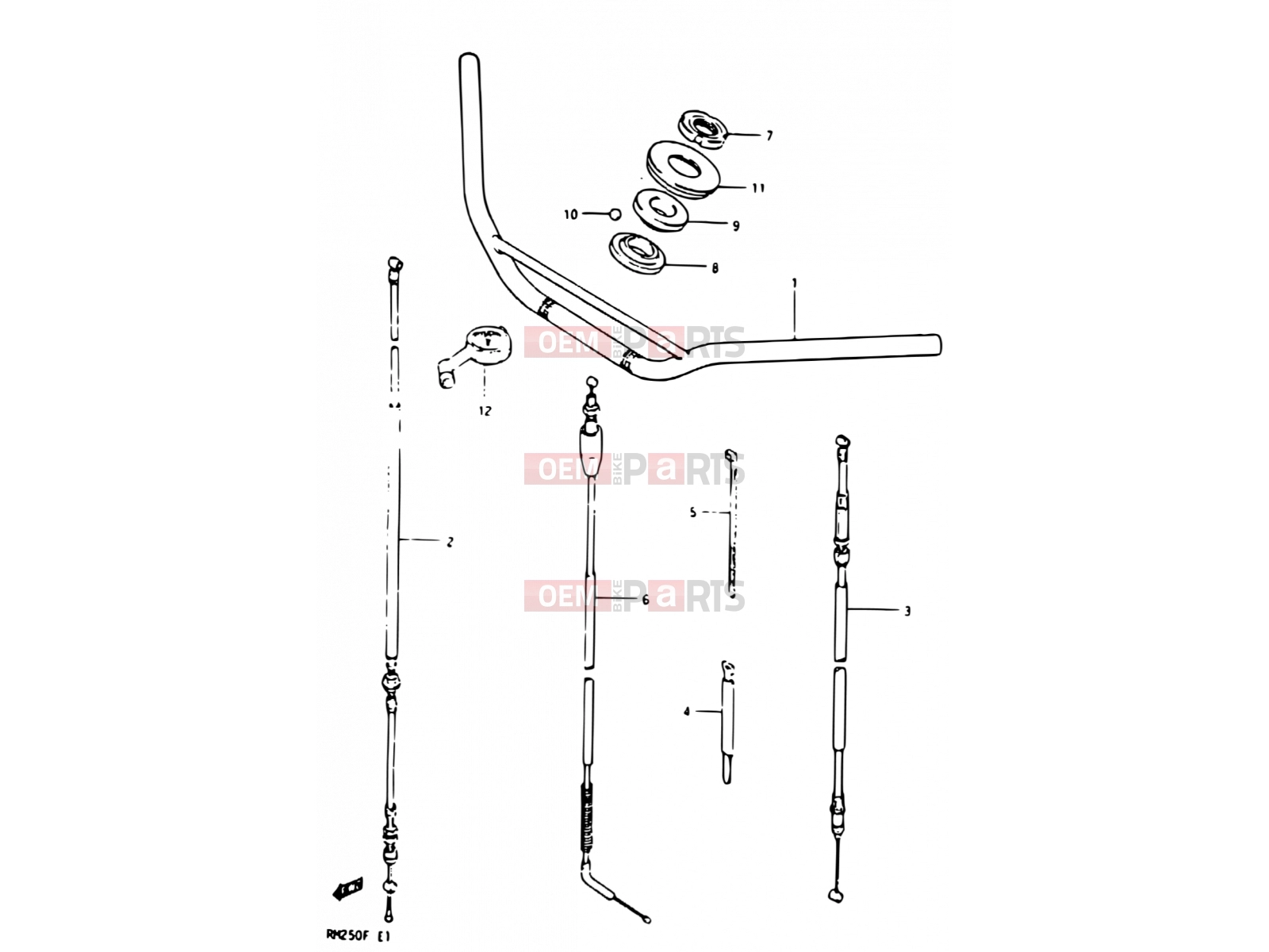 SUZUKI RM250 E (1984) 28 - HANDLEBAR (MODEL E)