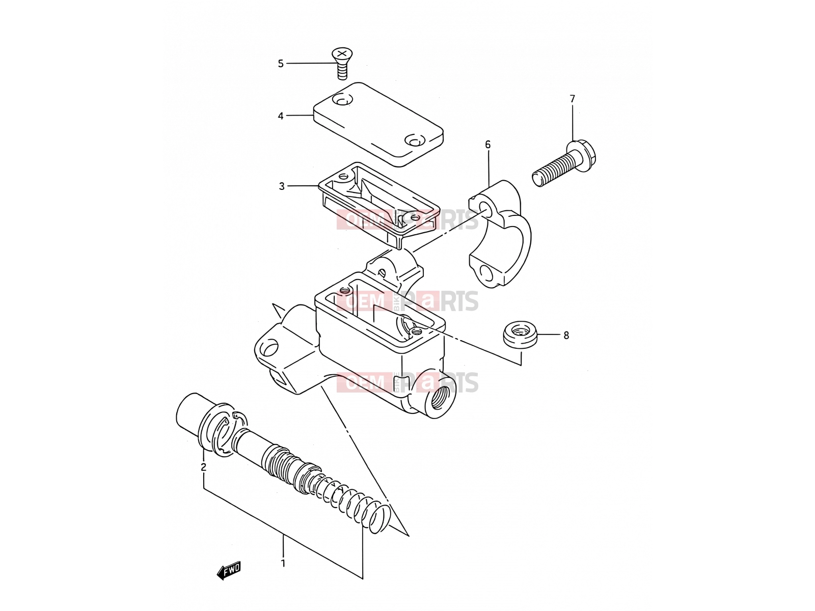 SUZUKI RM250 M (1991) (E03,E28,E33) 30 - FRONT MASTER CYLINDER (MODEL K/L/M)