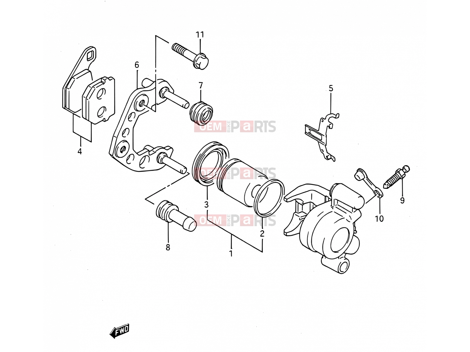 30 - FRONT CALIPER - Suzuki RM80 H (1987) (E03,E28,E33)